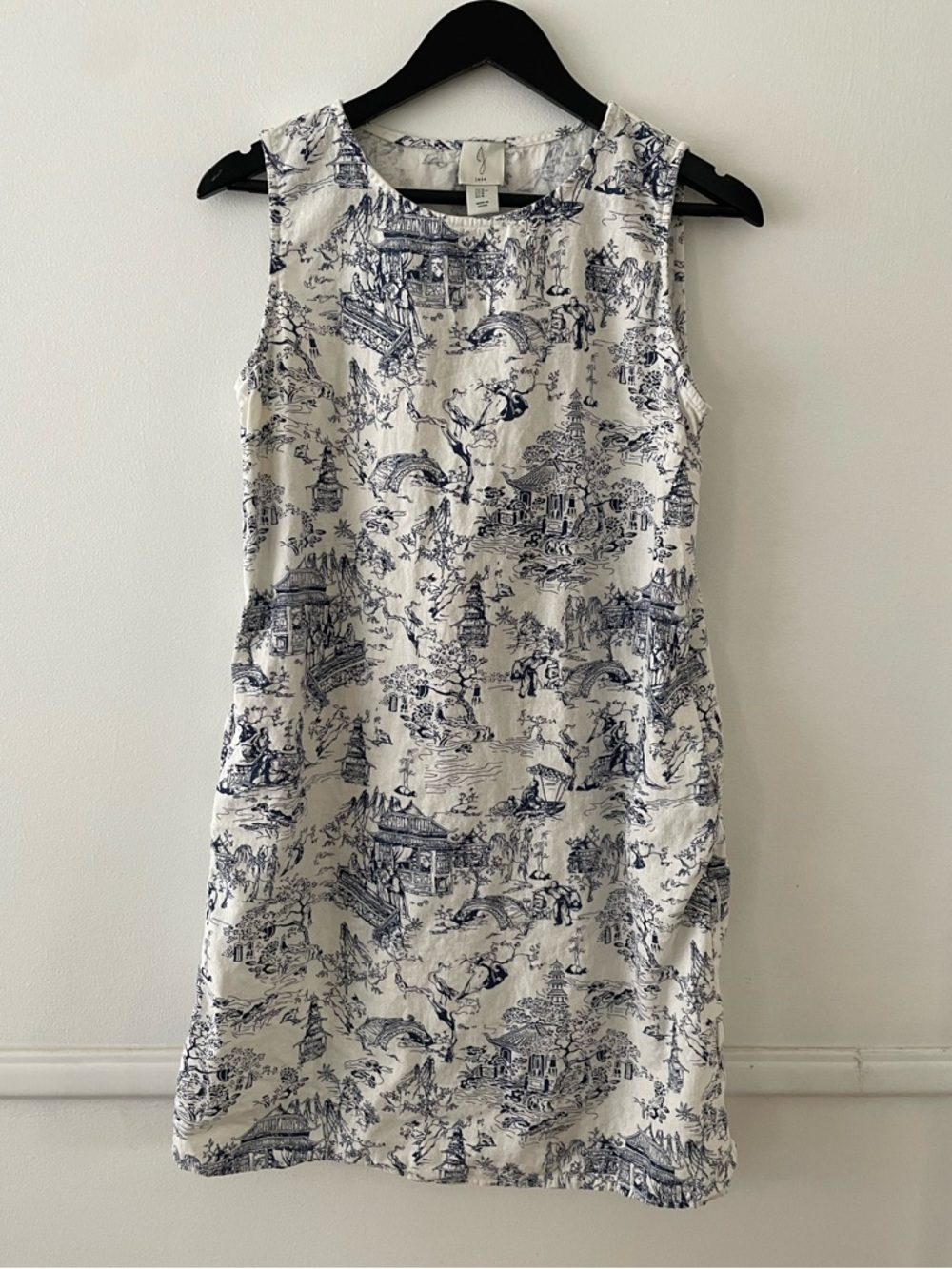Joie Toile Linen Blend Shift Dress Size M